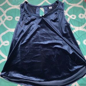 Old Navy Fancy Velvet Navy Blue V-Neck Tank